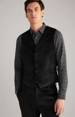 Weazer Velvet Vest in Black