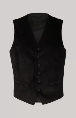 Weazer Velvet Vest in Black
