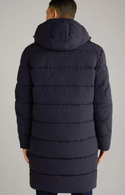 Winsten Quilted Coat in Dark Blue
