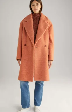 Wool Blend Coat in Terracotta