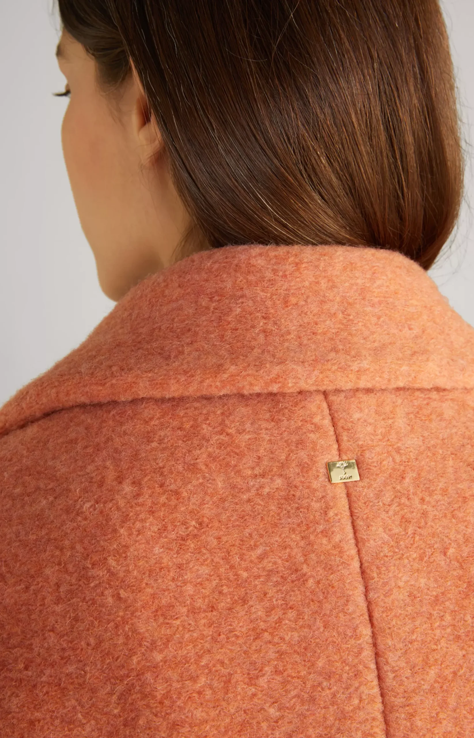 Wool Blend Coat in Terracotta