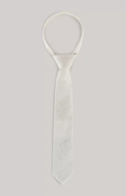 Wool Blend Tie in Off-white