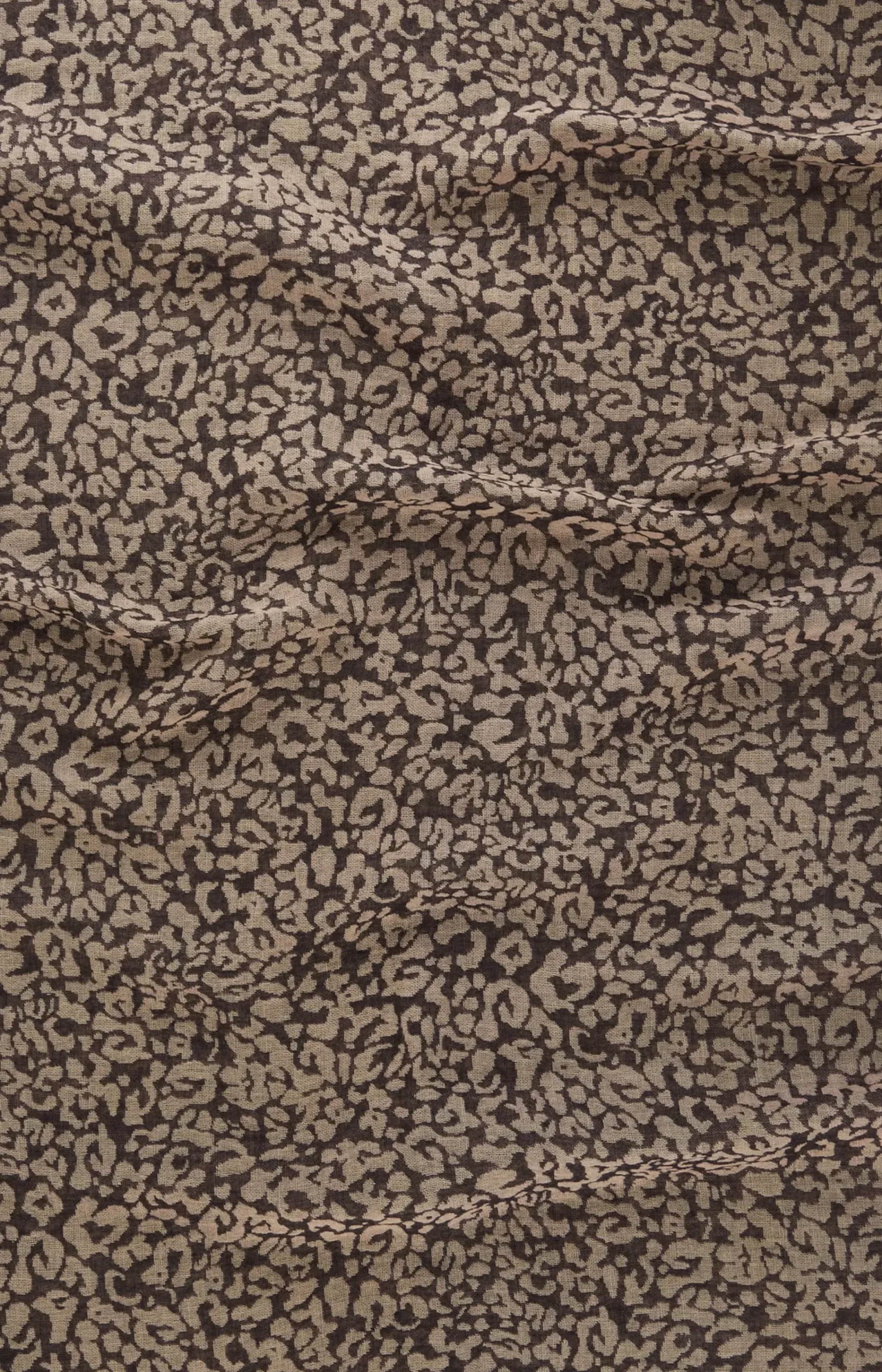 Wool Jacquard Scarf in Beige/Black