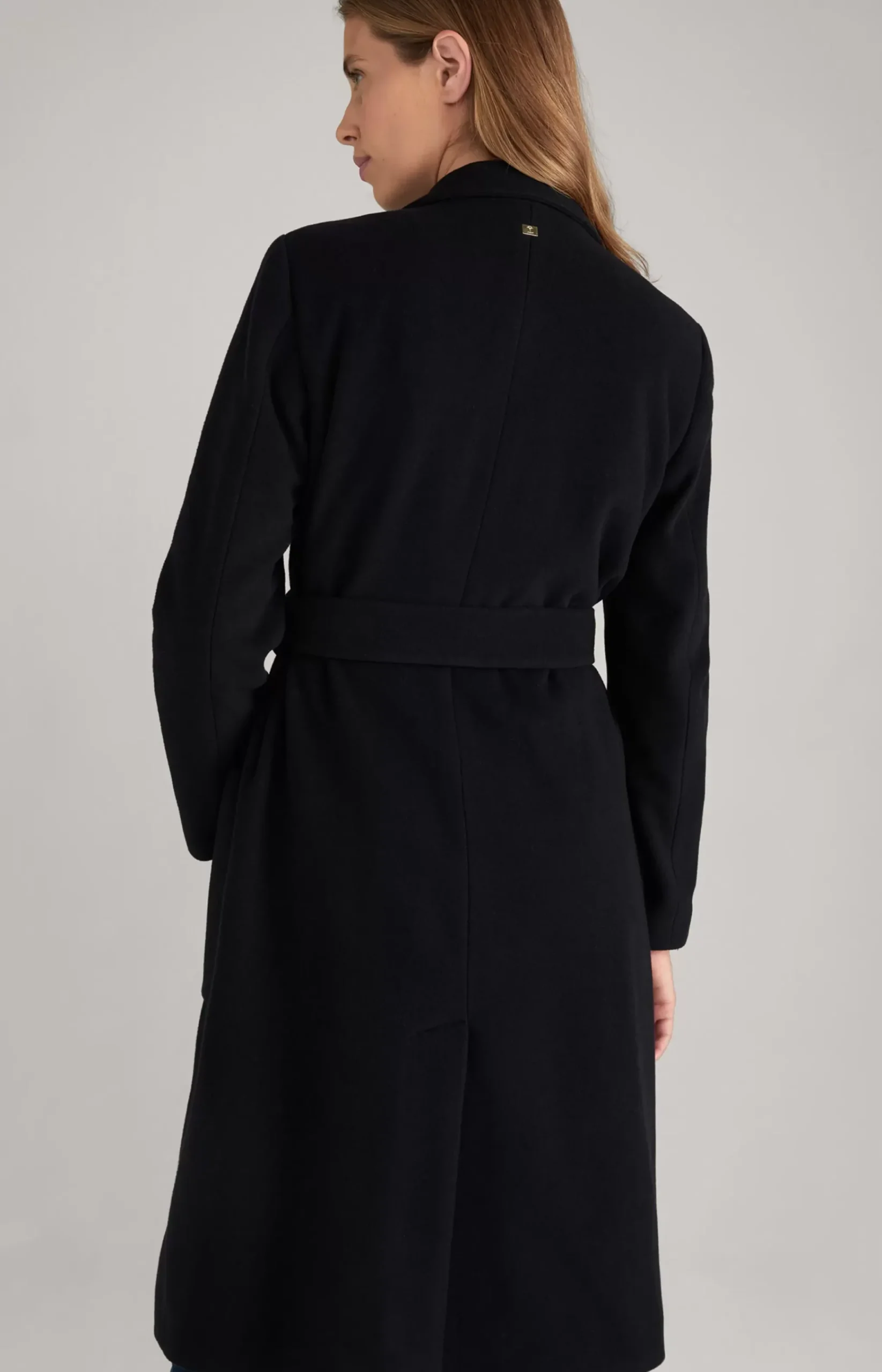 Wool Mix Coat in Dark Blue
