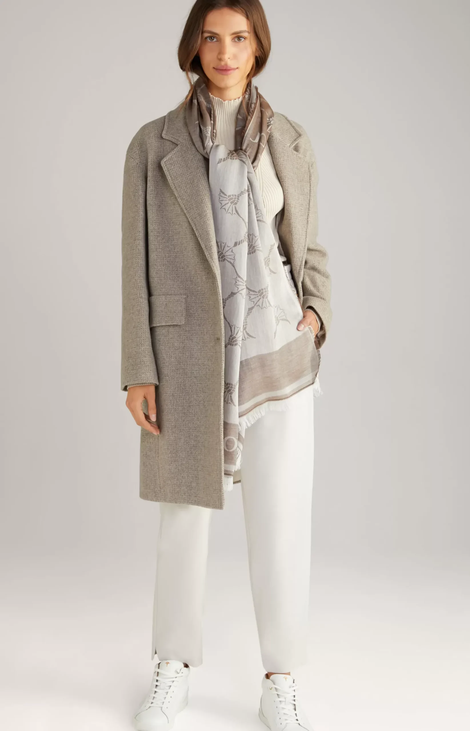 Wool Mix Coat in Greige