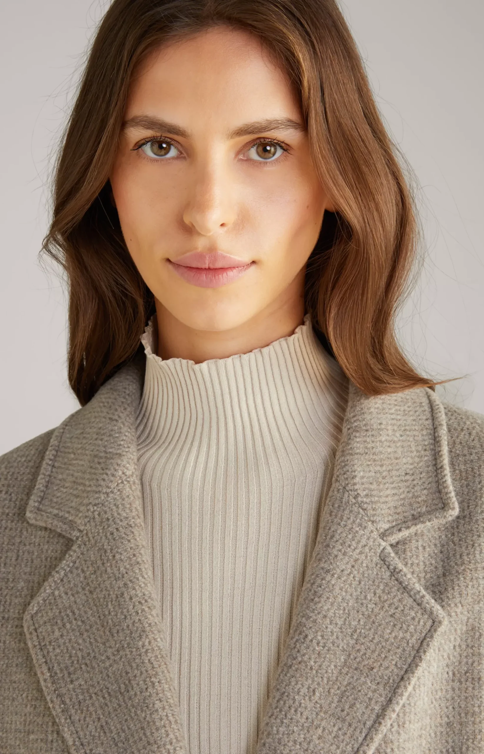Wool Mix Coat in Greige
