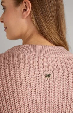 Wool Mix Knitted Pullover in Dark Rosé