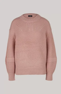 Wool Mix Knitted Pullover in Dark Rosé