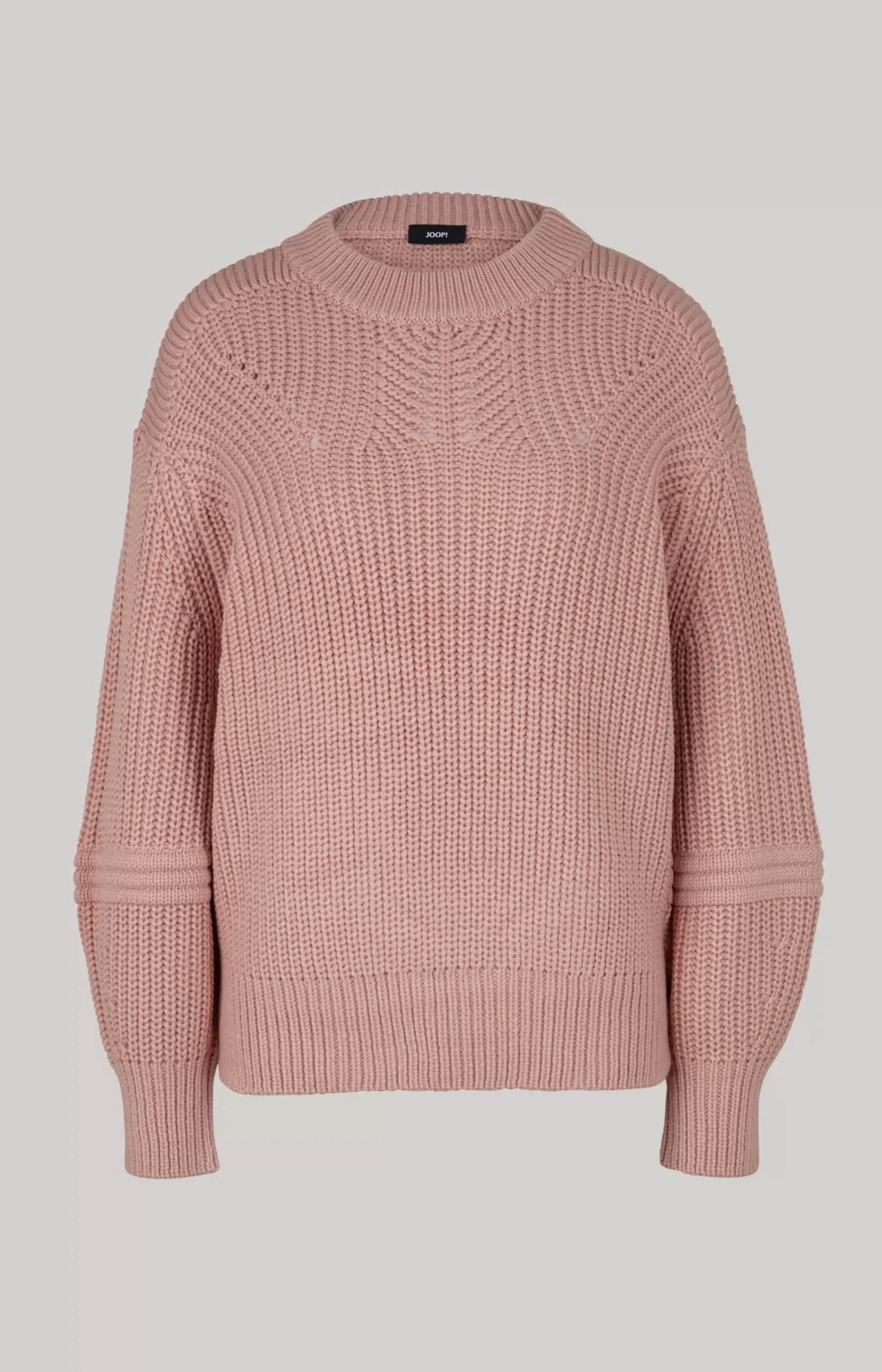 Wool Mix Knitted Pullover in Dark Rosé