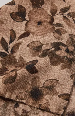 Wool Pocket Square in Brown
