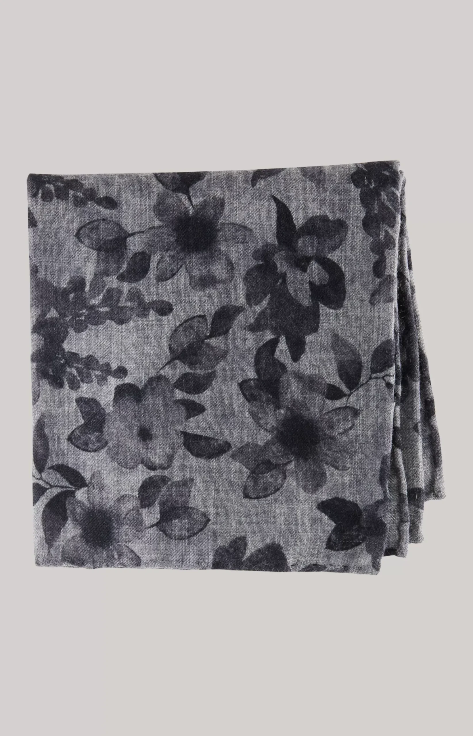 Wool Pocket Square in Dark Blue/Grey