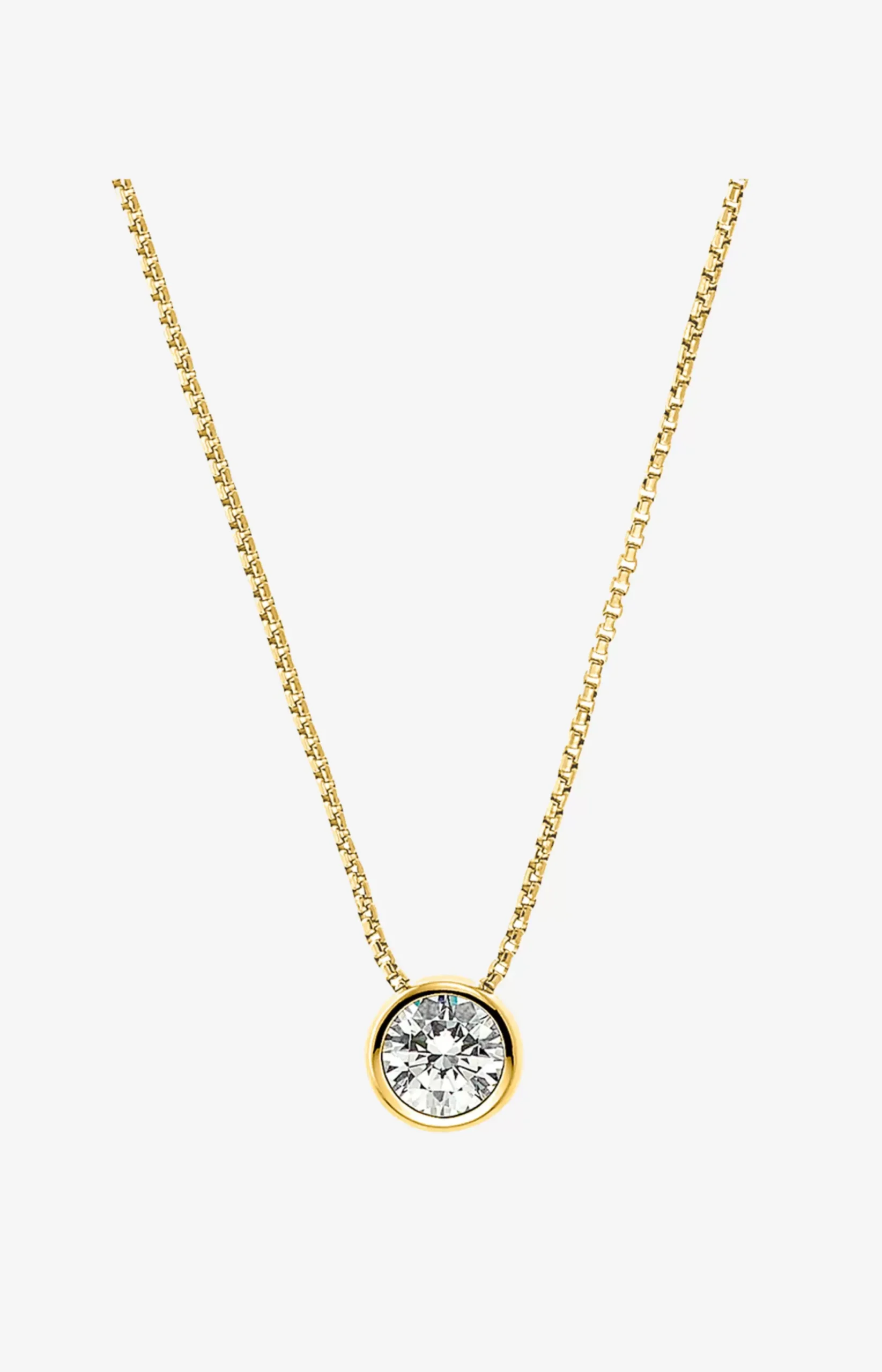 Zirconia Necklace in Yellow Gold